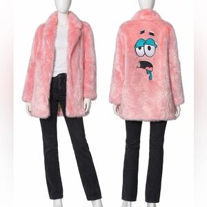 Dolls Kill x SpongeBob Patrick Star Pink Faux Fur Coat XXL Oversized